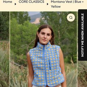Midnight Lunch Montana Vest - Size M - Blue & Yellow